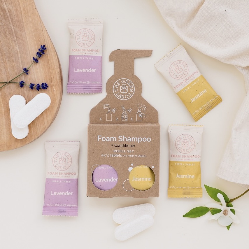 FLAT LAY - The Green Lab Co. Refill Shampoo Lavender & Jasmin ENGLISH - SEP23